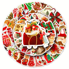 50pcs Christmas Style Party Decoration Stickers Waterproof Stickers