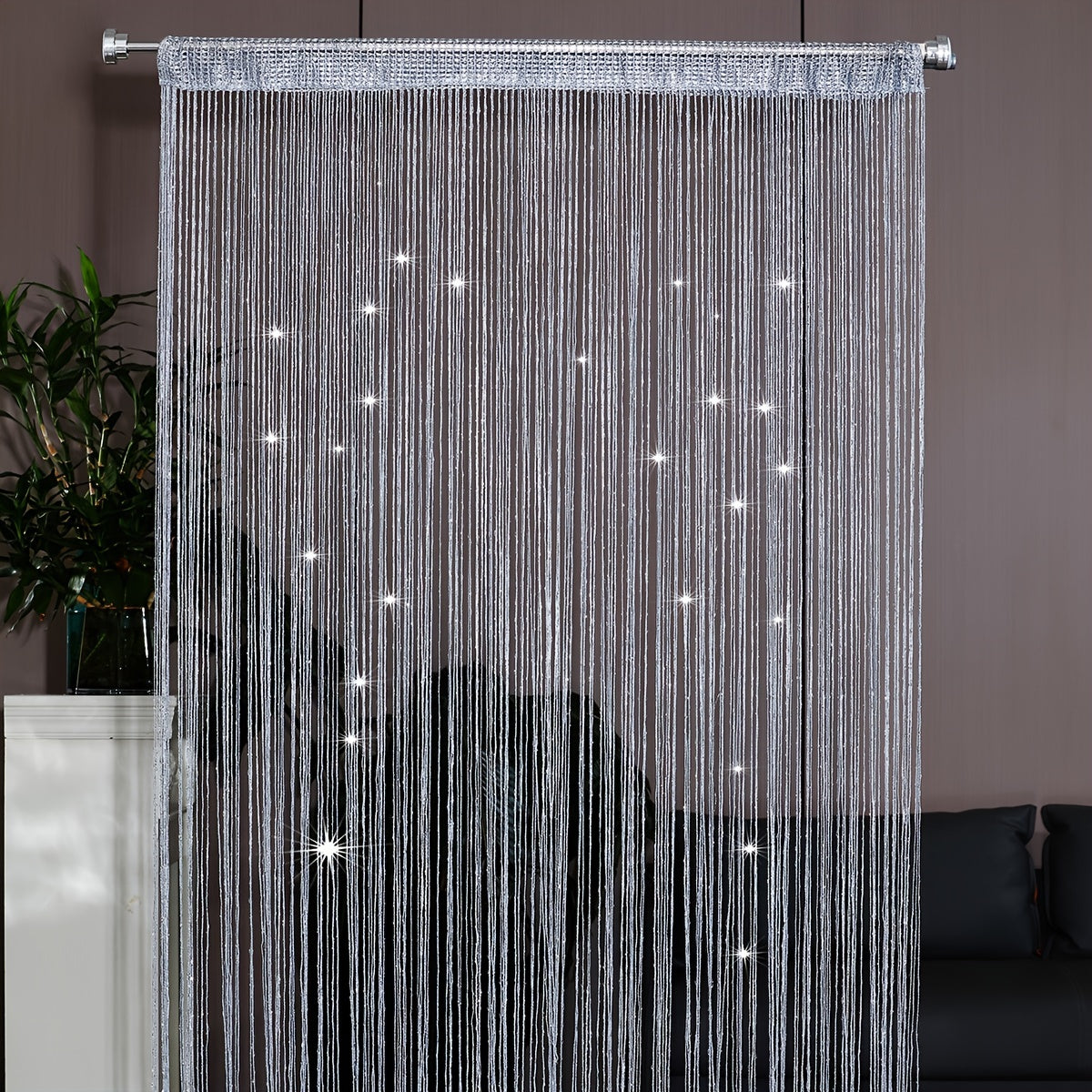 Glittering Silk Curtains Wedding Tassel Ceiling Hanging Door Decoration