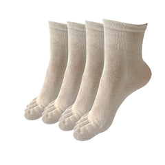 4 Pairs Solid Toe Socks for Women