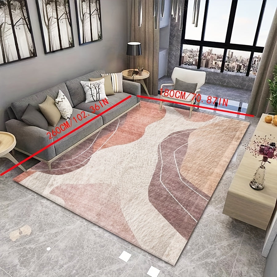 Soft Faux Cashmere Area Rug Non-slip TPR Base Modern Design