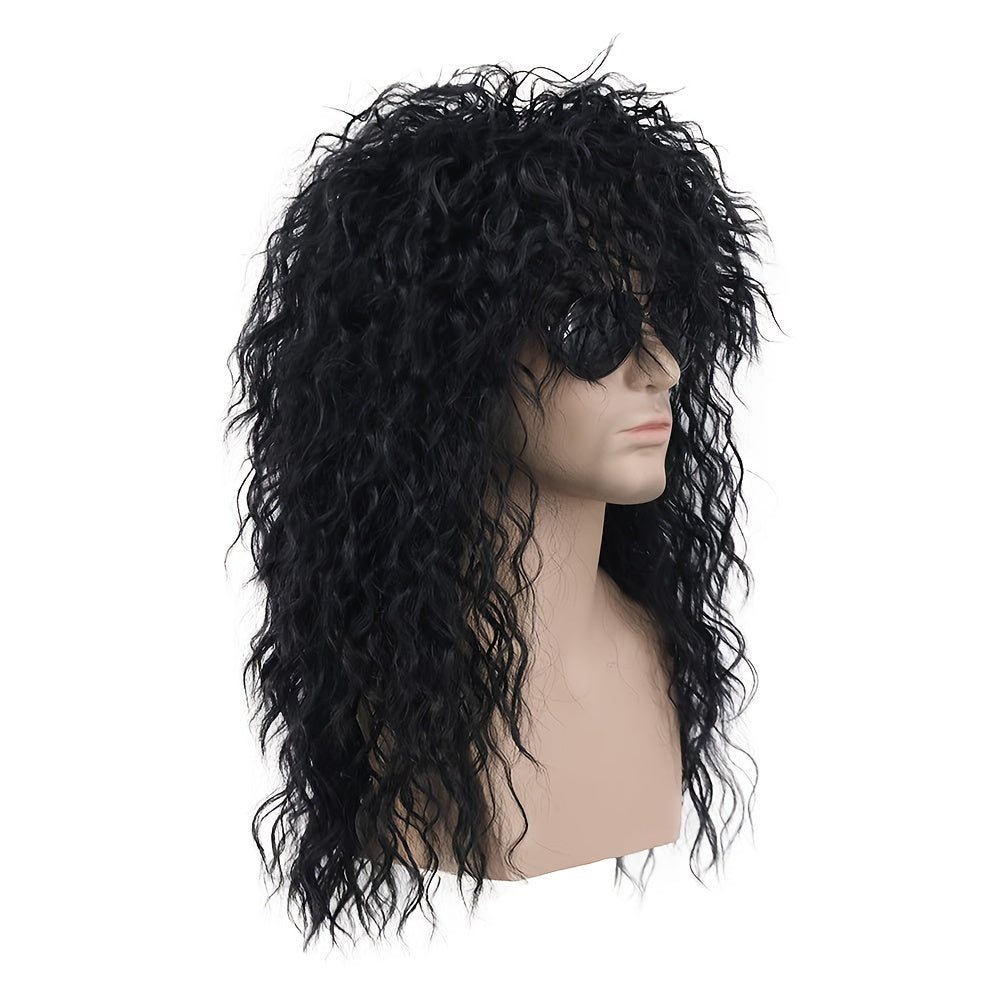 Men's Curly Rock Party Halloween Anime Dress Up Wig