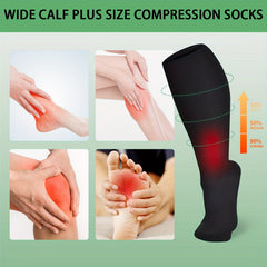 Sporty Calf Socks Women's Plus Solid Soft & Comfort Ankle Compression Socks