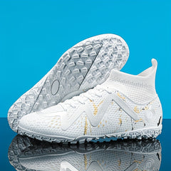Boy's High Top Turf Football Boots Lace Up TF Soccer Cleats