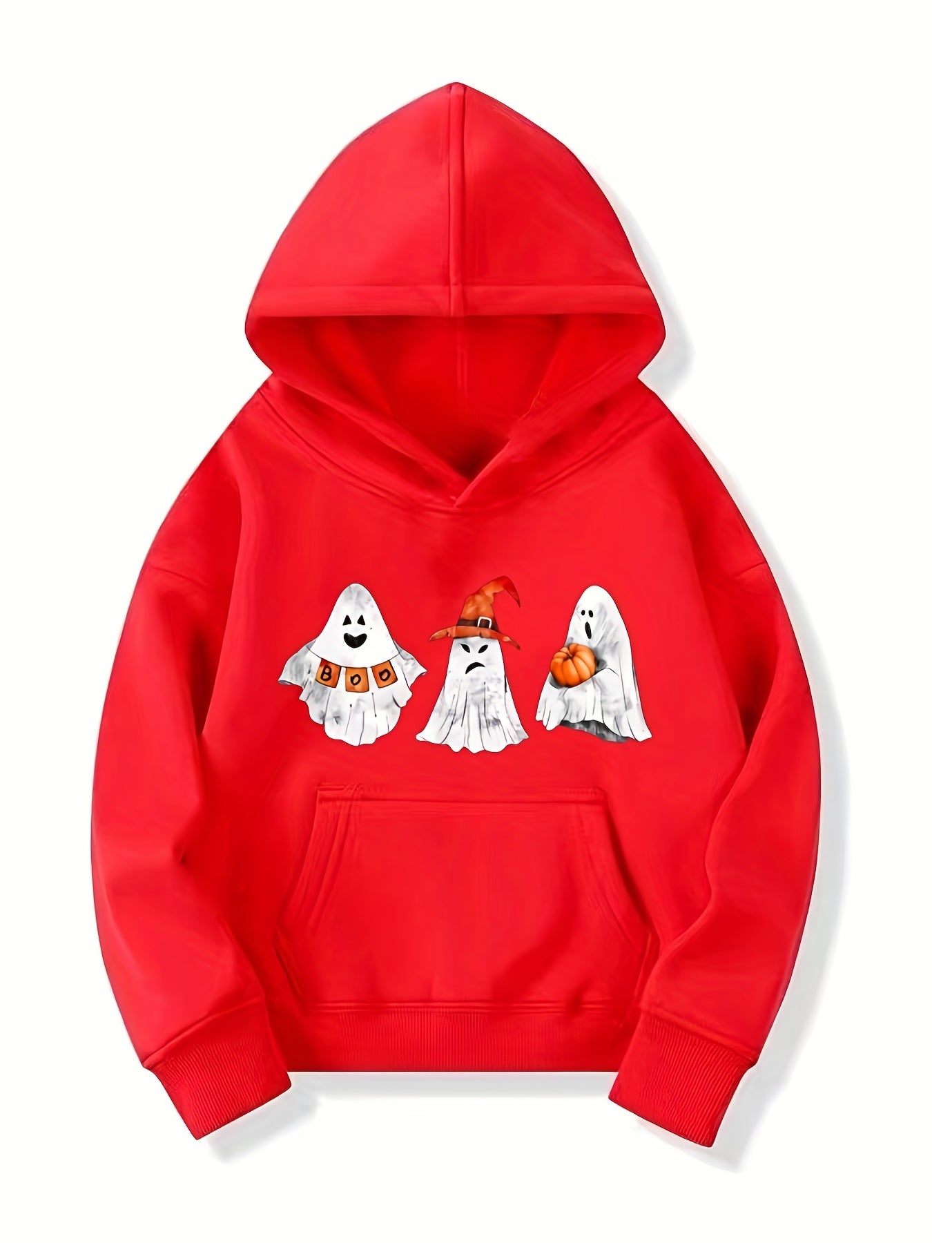 Ghost Pattern Hoodie for Girls Halloween Party Sweatshirt Top