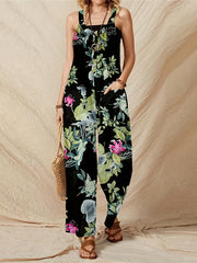 Boho Floral Wide Leg Jumpsuit for Women
