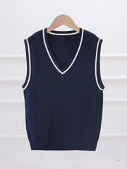 Boys Preppy Uniform V Neck Knit Vest Fitness Sweater Kids Clothes