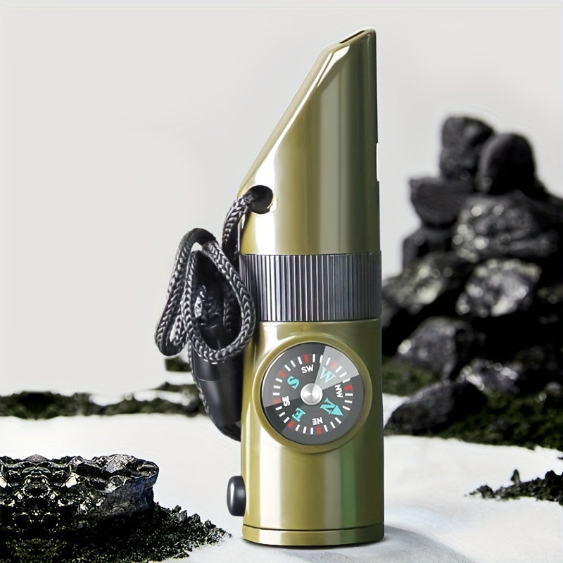7-in-1 Outdoor Camping Survival Whistle with LED Light
