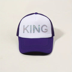 Purple Baseball Cap Casual Mesh Trucker Hats Adjustable Sunscreen Dad Hats