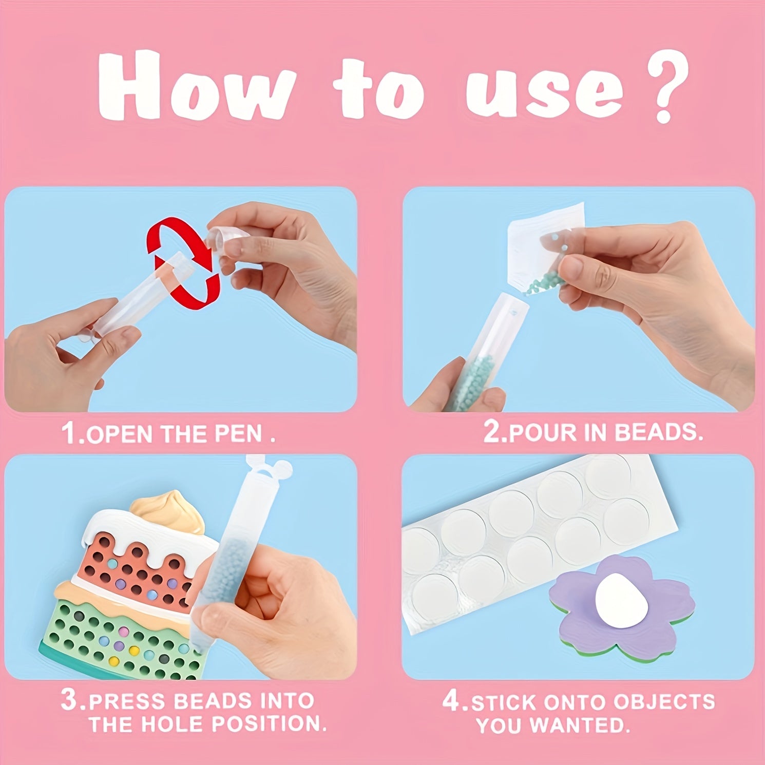 Kids DIY Dot Drill Pen Pearl Pen Toy Girl Sticker Puzzle
