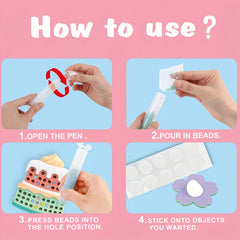 Kids DIY Dot Drill Pen Pearl Pen Toy Girl Sticker Puzzle