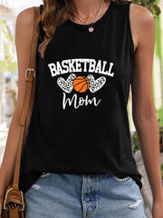 Basketball Mom Letter Pattern Stretchy Sports Vest Women's Activewear