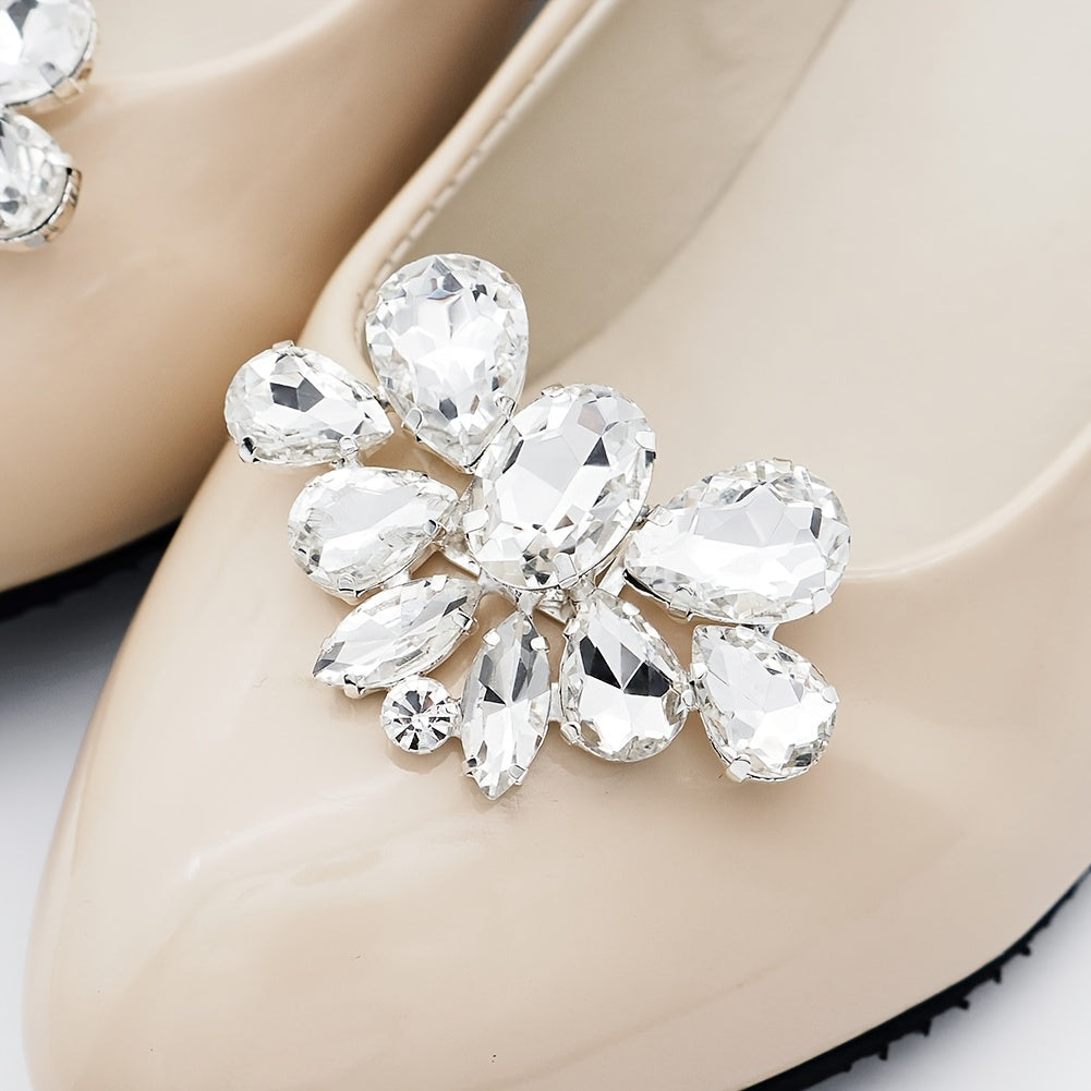 Crystal Shoe Clips Rhinestone Shoe Buckles DIY Decoration Wedding Party