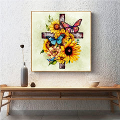 Sunflower & Butterfly Diamond Painting Kit DIY 5D Home Wall Decor Gift