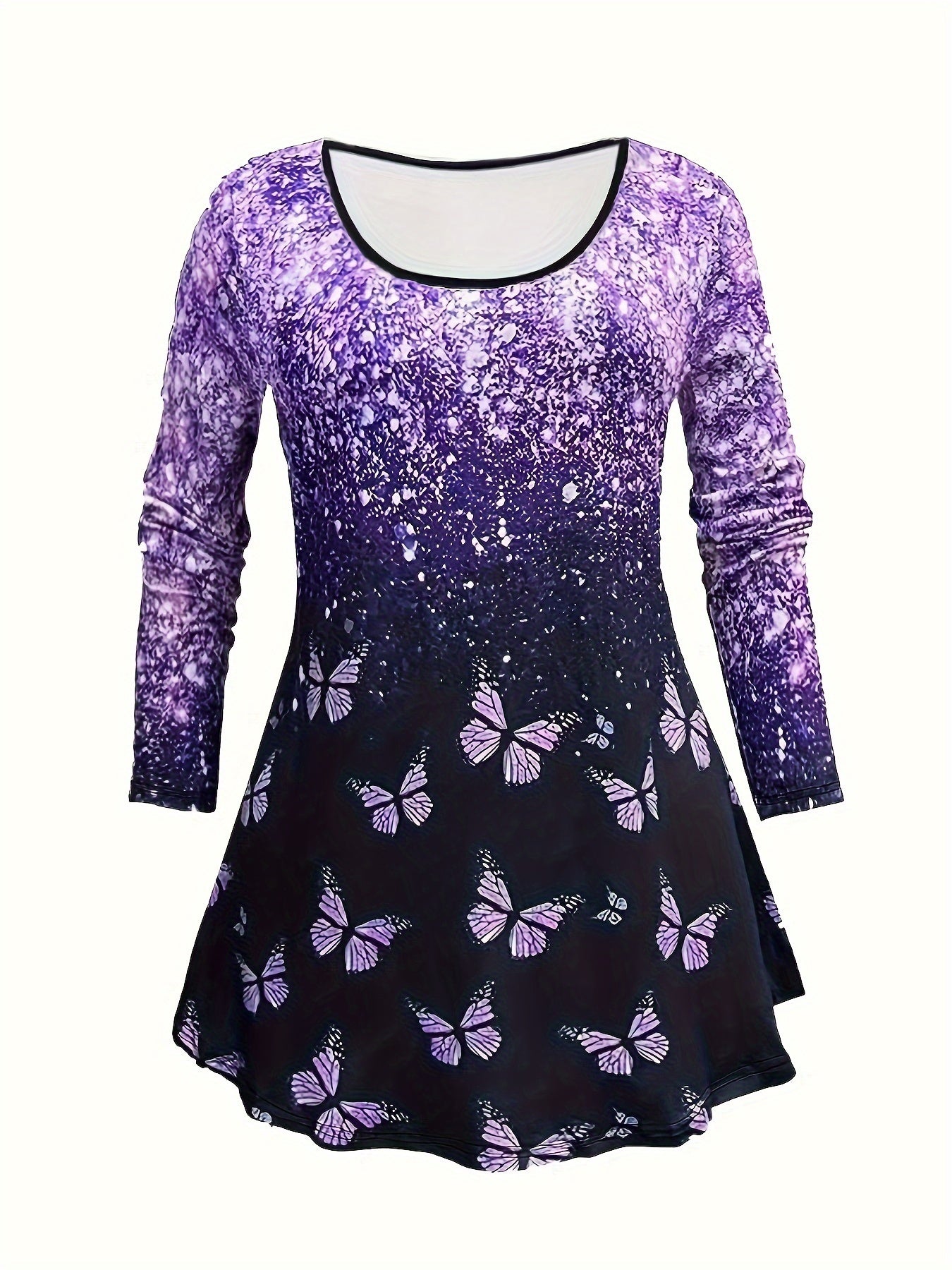 Butterfly Print Peplum Top & Leggings Set