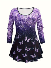Butterfly Print Peplum Top & Leggings Set