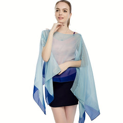 Gradient Chiffon Large Shawl Boho Loose Pullover Shawl