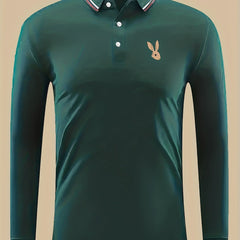 Men's Bunny Head Print Polo Shirt