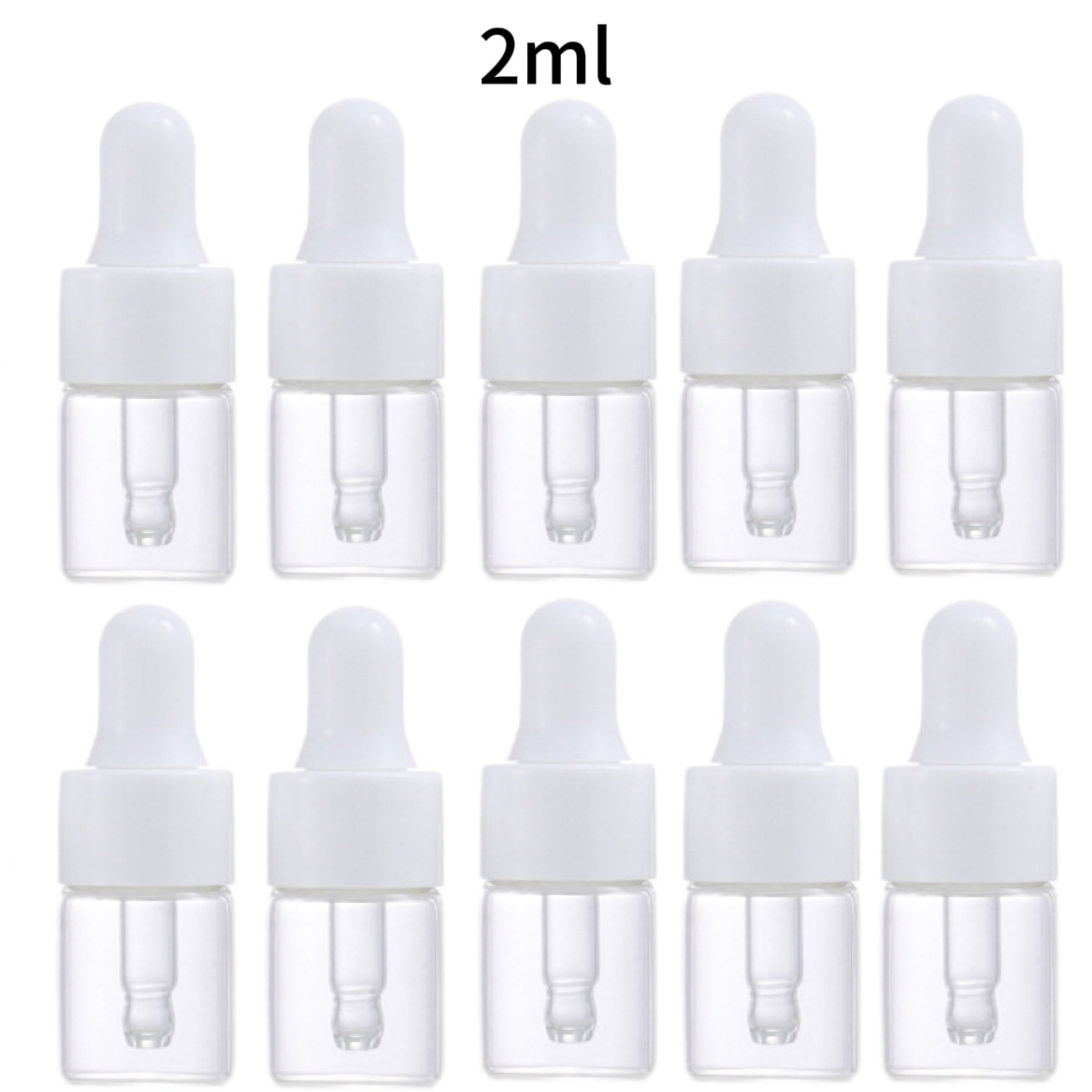 10pcs Clear Glass Dropper Vials for Essential Oils Perfume Travel