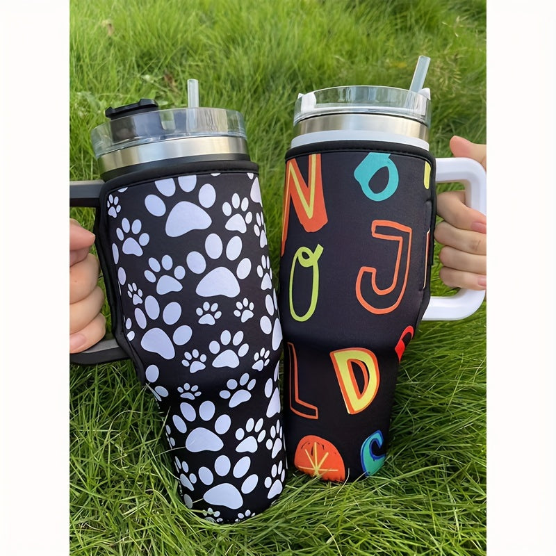 Insulated Reusable Coffee Cup Sleeve Keeps Drinks Cold Fits 40oz Tumbler