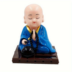 Small Monk Car Creative Ornaments Nodding Knocking Wooden Fish Doll