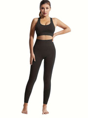 Women's 2pcs Argyle Sports Bra & Leggings Set
