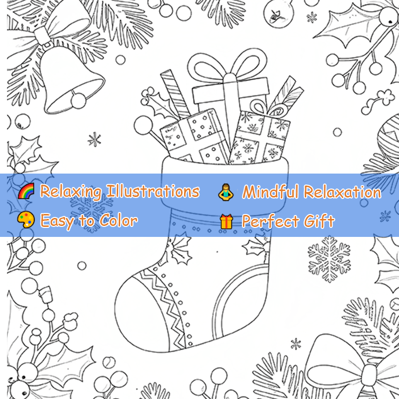 Christmas Adult Coloring Book Santa Reindeer Holiday Scenes Festive Designs