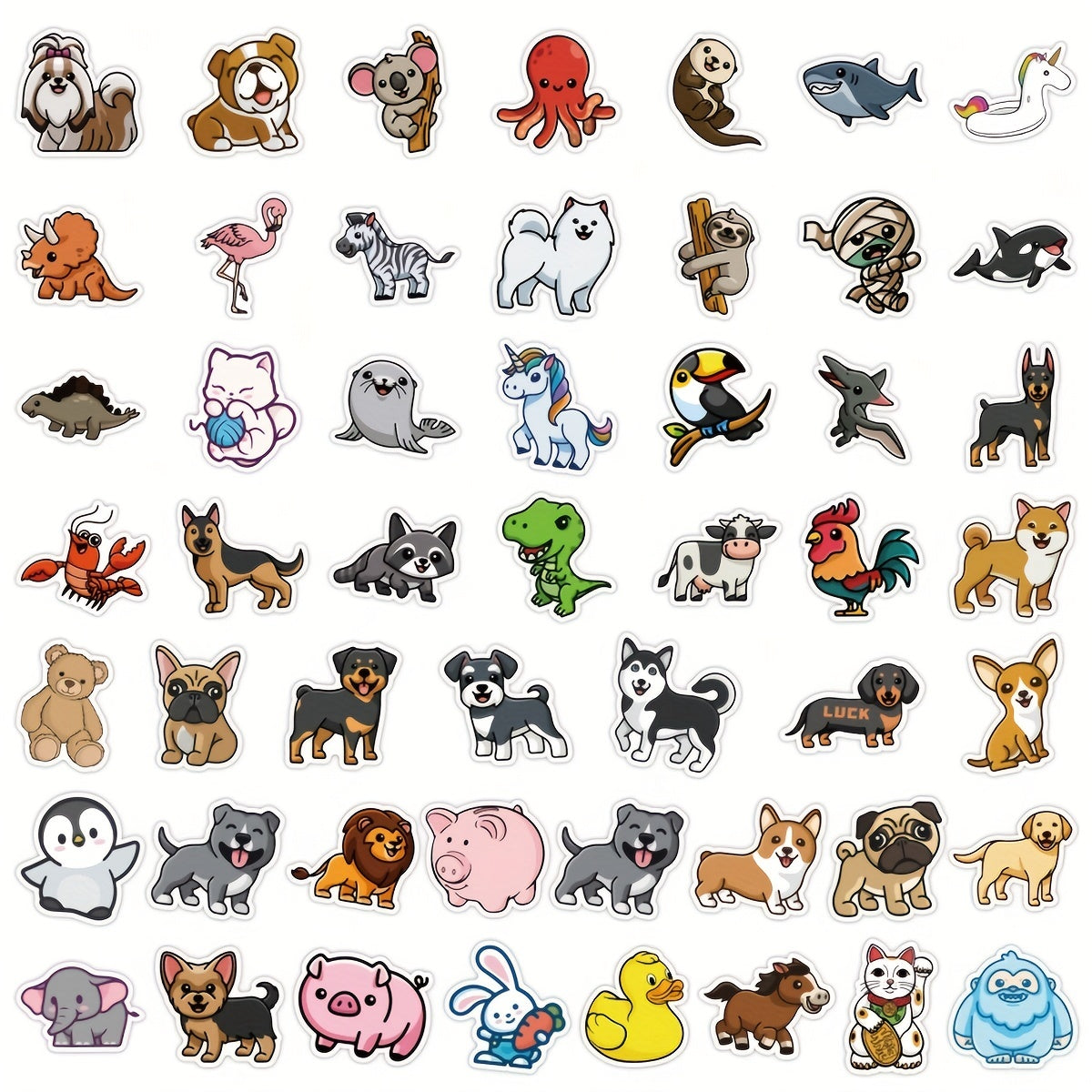 100pcs Animal Stickers Vinyl Waterproof Stickers For Laptop Bumper Skateboard