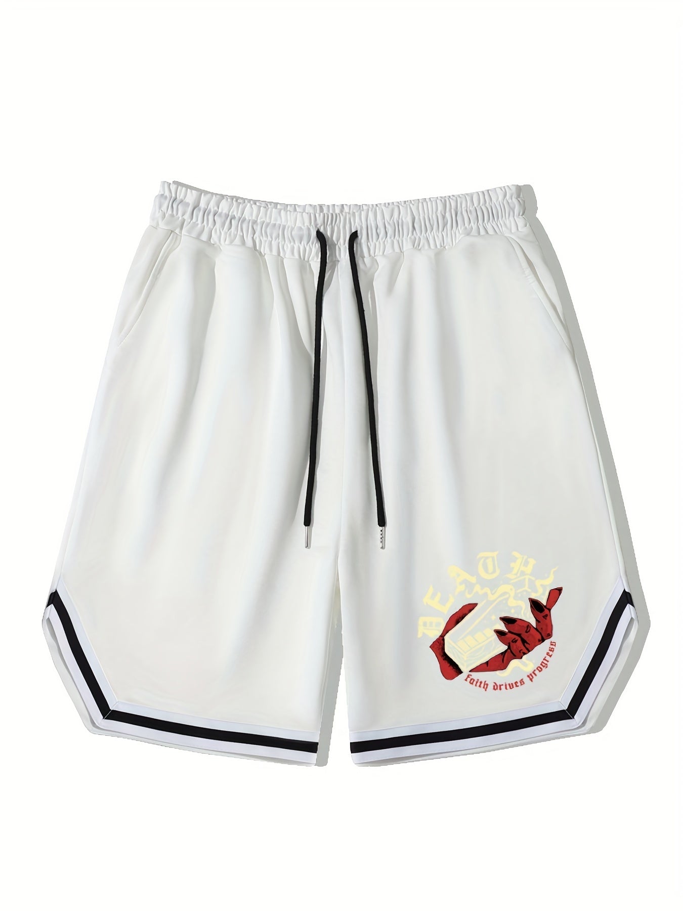Men's Death Print Basketball Shorts - Casual Workout Shorts for Summer