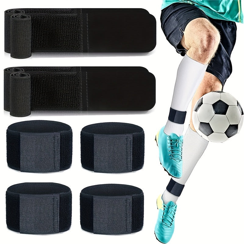 2pcs Football Leg Protector Fixed Belt Adjustable Shin Guard Non slip Ankle Belt