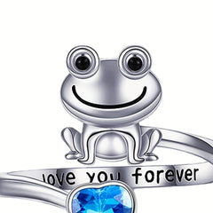 Frog Heart Charm Adjustable Animal Ring for Holiday Party Girls