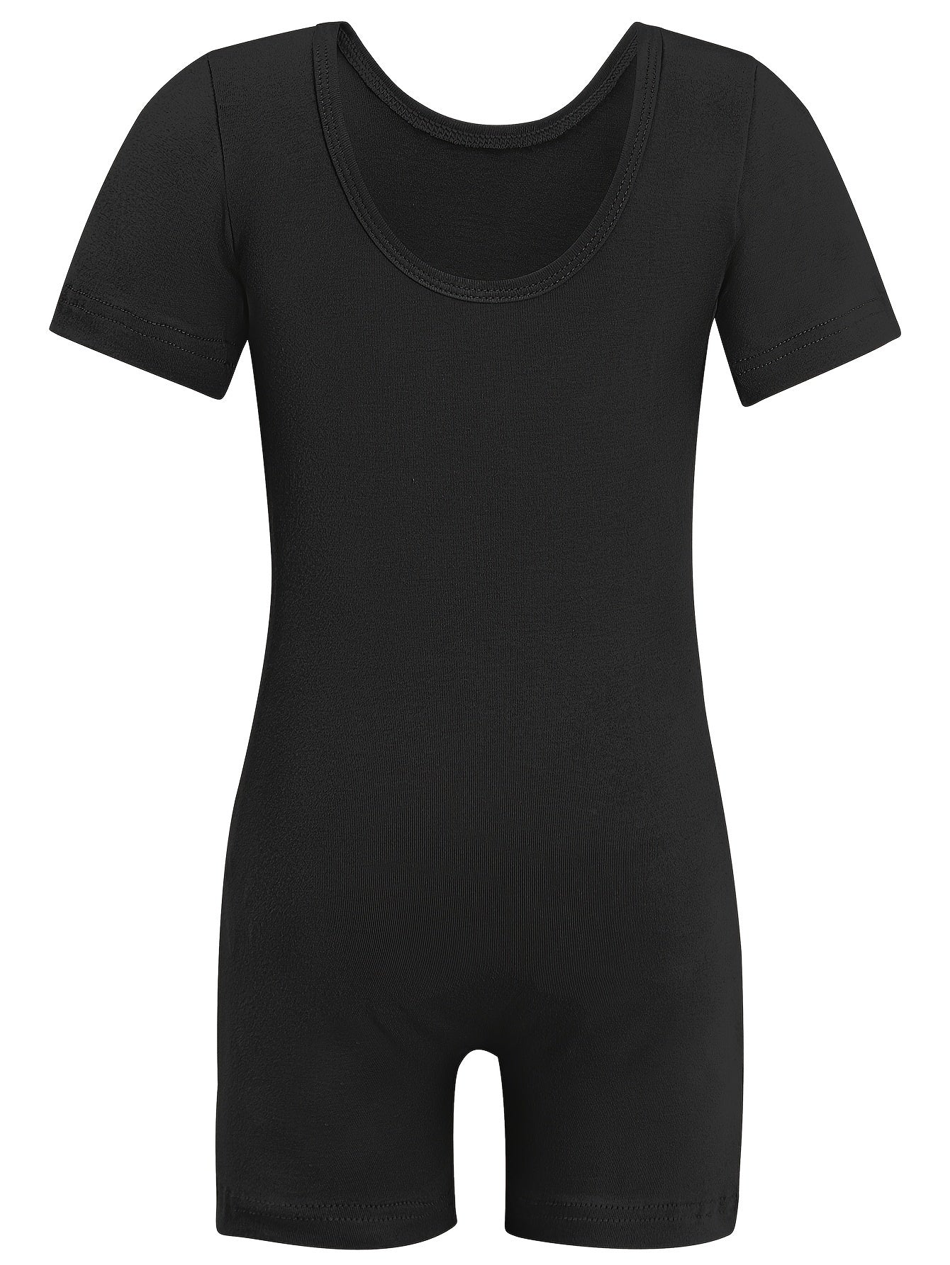 Kids Short Sleeve Gymnastics Romper Suit For Dance Performance