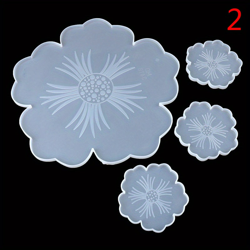 6pcs Silicone Sakura Tea Tray Coaster Mold for DIY Epoxy Resin Molds