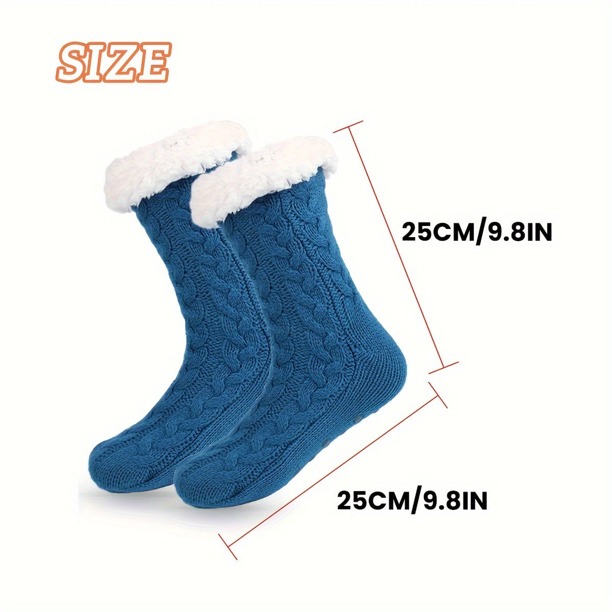 Fuzzy Socks For Men Thickened Warm Soft Gripper Fleece Lined Slipper Socks