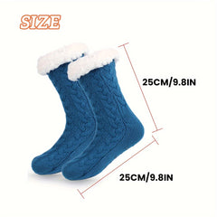 Fuzzy Socks For Men Thickened Warm Soft Gripper Fleece Lined Slipper Socks