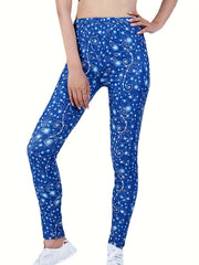 Feather Pattern Yoga Leggings for Women