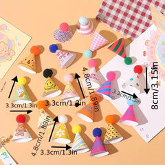 Mini Fur Ball Hats for Cake Decoration
