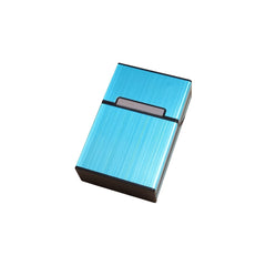 Cigarette Case Magnetic Brushed Aluminum 20 Capacity Gray Silver