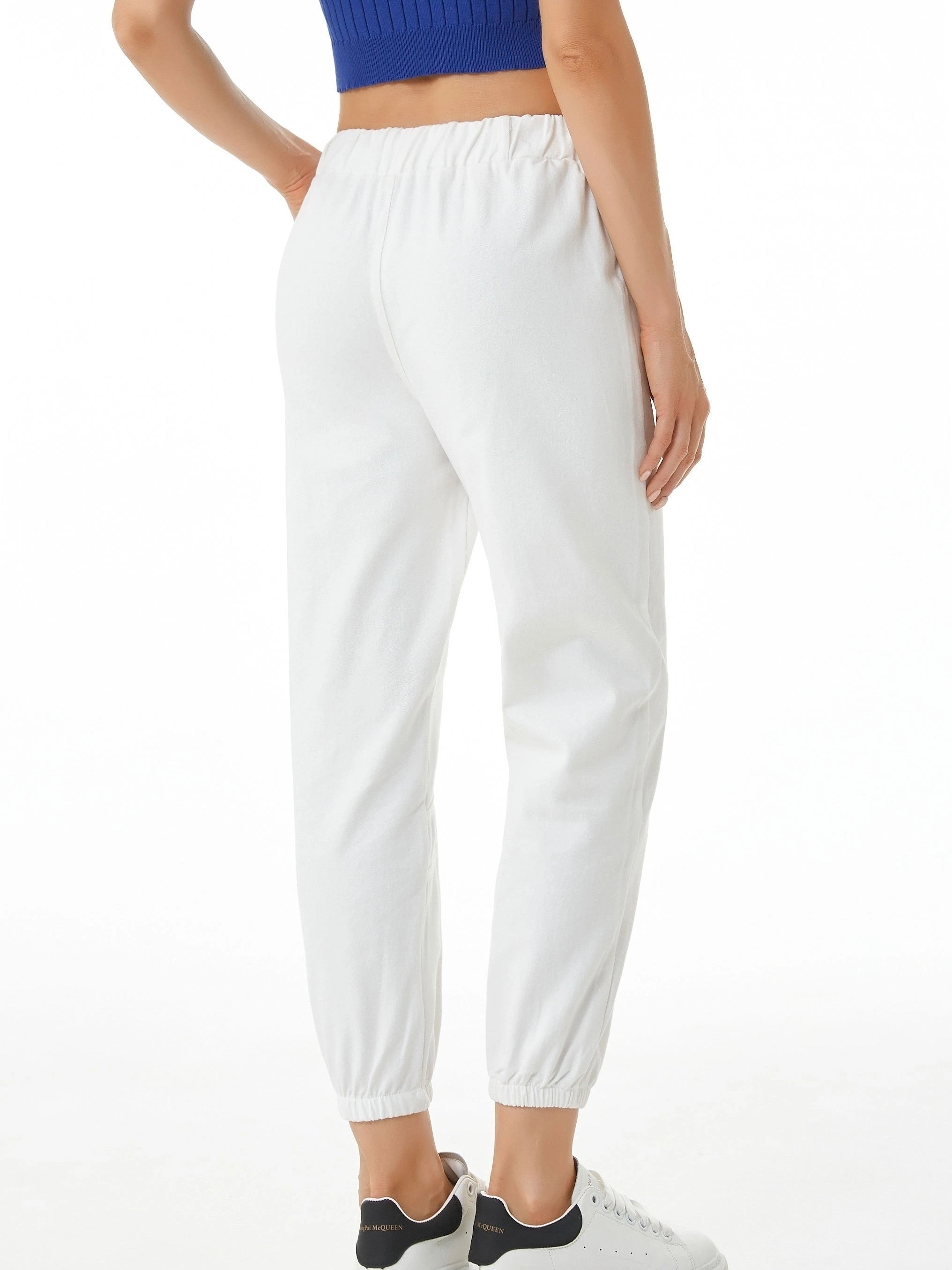 Ankle Length Harem Banded Slimming Pants Elastic Waist Female Trousers