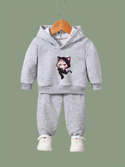 Anime Girl Pattern Long Sleeve Hooded Sweatshirt