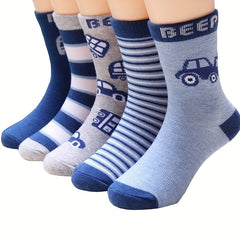 Kids Thin Breathable Crew Socks Cartoon Pattern Socks