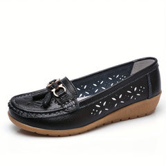 Women's Wedge Heeled Casual Shoes Low Top Round Toe Solid Breathable Shoes