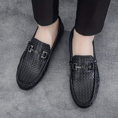 Men's Metallic Decor Moc Toe Loafers