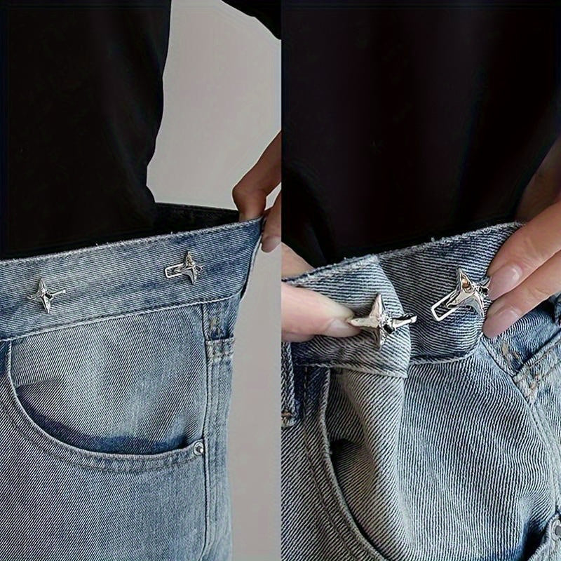2pcs Adjustable Denim Waist Buttons Star Fit for Jeans & Men's Accessory