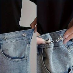 2pcs Adjustable Denim Waist Buttons Star Fit for Jeans & Men's Accessory