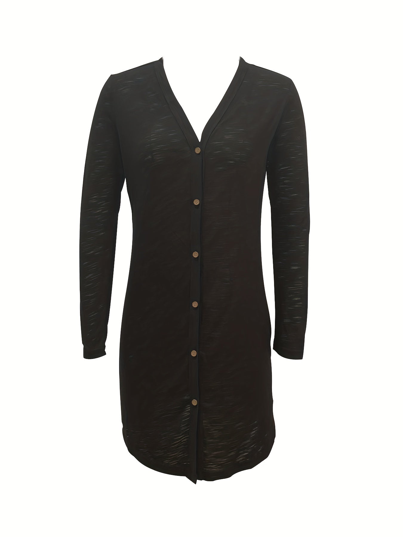 Vintage Collarless Knitted Cardigan Women's Clothing