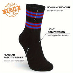 3 Pairs Non Slip Compression Crew Socks for Outdoor Activities