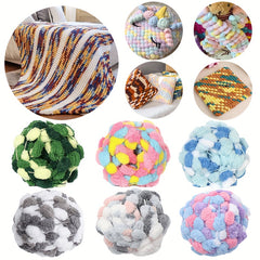 Colorful Thick Ball Yarn Rainbow Pom Yarn for Knitting Crochet