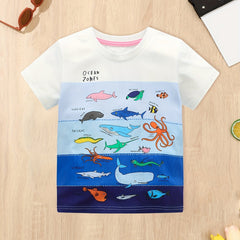 Boys Marine Life Print Short Sleeve T Shirt