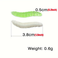 40pcs Mixed Green Earth Worm Soft Lure Fishing Bait