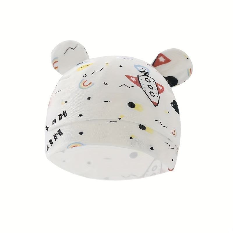 Newborn Cotton Baby Hat With Cartoon Embroidery For Kids